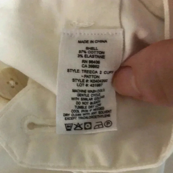 NWT Theory White Treeca 2 Cuff Patton Pant. Size 14 - Picture 8 of 8